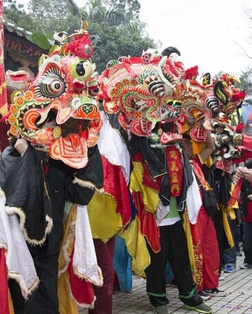 Hakka Unicorn Dance in Hang Hau in Sai Kung*